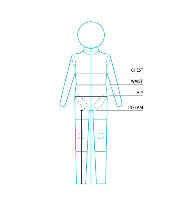 child clothing measurement with tailor's tape measure, fabric dimensions, European dress sizes, and dress measurements